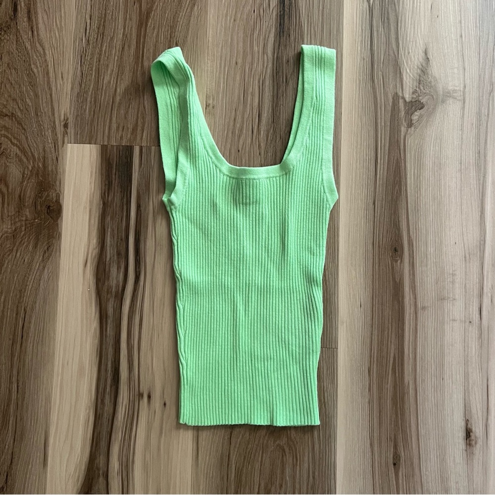 NWT H&M Lime Green Ribbed Tank Top